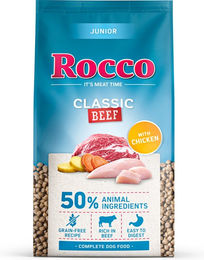 Produktbild von Rocco Junior Classic Hundefutter Rind mit Huhn getreidefrei 10 kg
