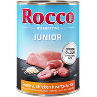 Produktbild von Rocco Junior Hundefutter Geflügel mit Hühnerherzen und Reis 24 x 400 g - 24 x 400 g