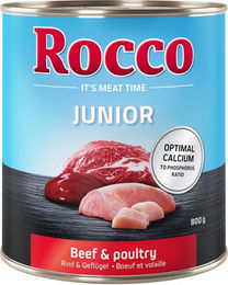 Produktbild von Rocco Junior Hundefutter Geflügel mit Rind 6 x 800 g - 6 x 800 g
