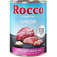Produktbild von Rocco Junior Hundefutter Mix Pute Kalb Geflügel Rind Wild 24 x 400 g ohne Farb- und Aromastoffe - 24 x 400 g