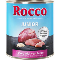 Produktbild von Rocco Junior Hundefutter Pute mit Kalbsherzen und Reis 6 x 800 g - 6 x 800 g