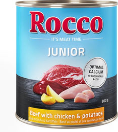 Produktbild von Rocco Junior Hundefutter Rind mit Huhn und Kartoffeln 6 x 800 g - 6 x 800 g