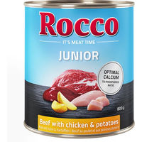 Produktbild von Rocco Junior Hundefutter Rind mit Huhn und Kartoffeln 6 x 800 g - 6 x 800 g