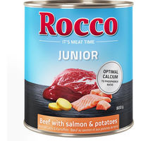 Produktbild von Rocco Junior Hundefutter Rind mit Lachs und Kartoffeln 6 x 800 g - 6 x 800 g