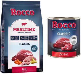 Produktbild von Rocco Kombi-Paket Hund Adult Rind Trockenfutter 12 kg und Nassfutter 24 x 800 g getreidefrei - 24 x 800 g