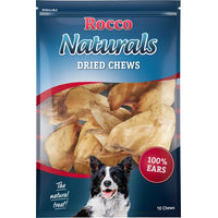 Produktbild von Rocco Naturals Rinderohren Monoprotein Naturkaukartikel für Hunde ohne Konservierungsstoffe 100 Stück