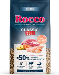 Produktbild von Rocco Senior Classic Hundetrockenfutter Rind mit Lachs getreidefrei 10 kg