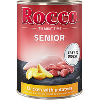 Produktbild von Rocco Senior Hundefutter Huhn mit Stückchen in Sauce 6 x 400 g Monoprotein mit hohem Fleischanteil - 6 x 400 g