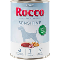 Produktbild von Rocco Sensitive Hundefutter Adult Ente mit Nudeln Stückchen in Sauce 6 x 400 g