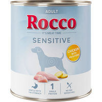 Produktbild von Rocco Sensitive Hundefutter Adult Huhn mit Kartoffeln Stückchen in Sauce 6 x 800 g