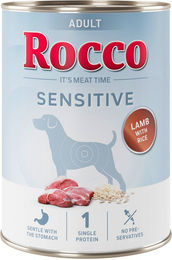 Produktbild von Rocco Sensitive Hundefutter Adult Lamm mit Reis Stückchen in Sauce 6 x 400 g