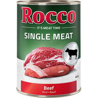 Produktbild von Rocco Single Meat Hundefutter Adult Rind Stückchen getreidefrei und monoprotein 6 x 400 g