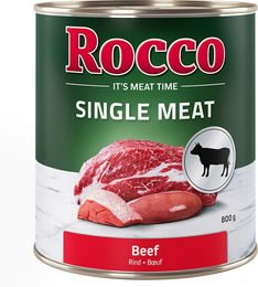 Produktbild von Rocco Single Meat Hundefutter Adult Rind Stückchen in Sauce Getreidefrei 6 x 400 g