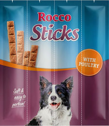 Produktbild von Rocco Sticks Geflügel Belohnungssnack Sparpaket 360 g - 3 x 12 Stk.