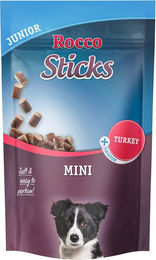 Produktbild von Rocco Sticks Mini Junior Belohnungssnack für Hunde mit Truthahn 70 g