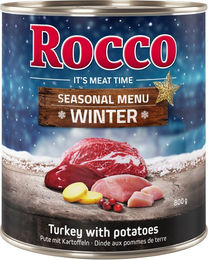 Produktbild von Rocco Winter-Menü Hund Adult Rind mit Pute und Gans 6 x 800 g mit hohem Fleischanteil