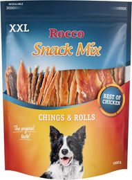 Produktbild von Rocco XXL Snack-Mix Chicken Hundetrockenfleisch Filets Huhn und Rind getreidefrei 2 kg - 2 x 1 kg