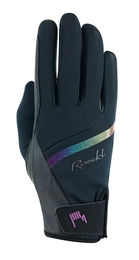 Roeckl Jineta Reithandschuhe Damen Winter wasserdicht mit Fleece Schwarz/Bunt Größe 6.5 – Bild 1 von 5