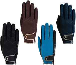 Produktbild von Roeckl Julia Reithandschuhe für Damen Blau mit Fleece-Futter für den Winter Größe 7