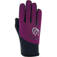 Produktbild von Roeckl Keysoe Reithandschuhe für Kinder aus Polyester in Silber Lila Größe 4