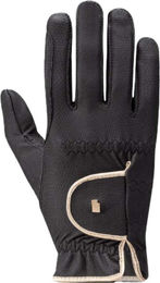 Roeckl LONA Light & Grip Reithandschuhe für Damen in Schwarz-Gold aus Nylon – Bild 1 von 7
