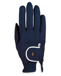 Roeckl Lona Reithandschuh für Damen Sommer Leder Marine Weiß Größe 7.5 – Bild 1 von 11