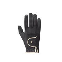 Produktbild von Roeckl Lona Reithandschuhe für Damen Sommer Handschuhe Schwarz Gold Größe 8.5