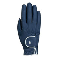 Produktbild von Roeckl Lona Reithandschuhe für Damen Sommer Leder Blau Silber Größe 6
