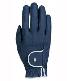 Roeckl Lona Reithandschuhe für Damen Sommer Leder Blau Silber Größe 8.5 – Bild 1 von 12