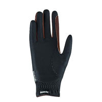 Produktbild von Roeckl Malta Winter Reithandschuhe Damen mit Fleece Schwarz Braun Größe 6.5