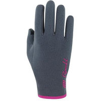 Produktbild von Roeckl Sports Reithandschuhe Noville Junior Winterhandschuhe für Kinder Grau/Rosa Größe 4