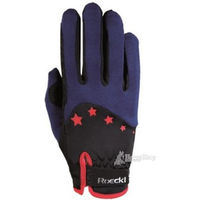 Produktbild von Roeckl TORONTO Reithandschuh für Kids aus Polyester in Weiß und Blau Größe 6.5