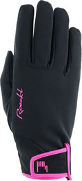 Roeckl Winterreithandschuhe Hegau Damen Schwarz Pink Größe 7.5 wasserabweisend – Bild 1 von 3