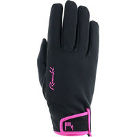 Produktbild von Roeckl Winterreithandschuhe Hegau Waterproof für Damen Schwarz Rosa Größe 8.5