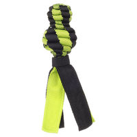 Produktbild von Rofas Flamingo Hundespielzeug Rugby Wurfspielzeug mit Ball Grün Schwarz Größe S mit Knistergeräusch und Schwimmfähigkeit