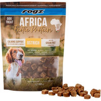 Produktbild von Rogz Africa Exotic Protein Calming Belohnungssnack Strauß Hypoallergen 100 g