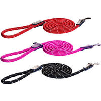 Produktbild von Rogz Rope Line Fixed Lead Hundeleine aus Polyester in Rosa 180 cm