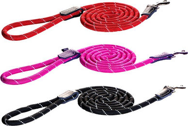 Rogz Rope Line Fixed Lead Hundeleine aus Polyester Rosa 180 cm 12 mm – Bild 1 von 3