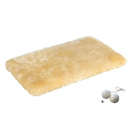 Rohrschneider Fensterliege aus Plüsch in Beige mit Spielballset – Bild 1 von 2