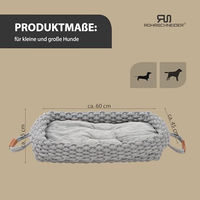 Produktbild von Rohrschneider Flauschiges Tierbett Hundekorb und Katzenbett in Flechtoptik Grau M