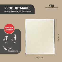 Rohrschneider Frieda Kratztonne XXL Kratzbaum für Katzen aus Cord in Beige mit tauschbaren Sisalmatten Ø 25cm – Bild 1 von 4