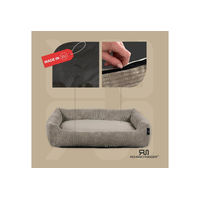 Produktbild von Rohrschneider Hundebett aus Cord für erwachsene Hunde in Beige oder Grau