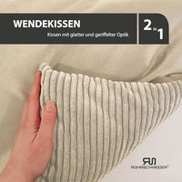 Produktbild von Rohrschneider Hundebett aus Cord für kleine Hunde in Beige mit waschbarem Bezug und Futternapf