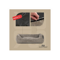 Produktbild von Rohrschneider Hundebett aus Cord für kleine Hunde mit Kissen und Gassibeutel in Beige oder Grau