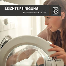 Rohrschneider Hundebett aus Cord für kleine Hunde mit waschbarem Bezug und Futternapf in Rosa – Bild 1 von 5