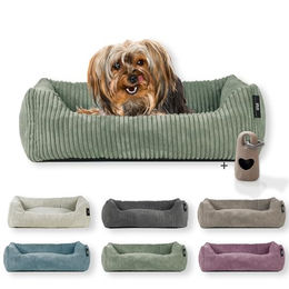 Rohrschneider Hundebett aus Cord für kleine Hunde waschbar inklusive Gassibeutel 55x42 cm – Bild 1 von 11