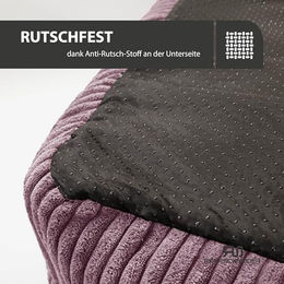 Rohrschneider Hundebett aus Cord für kleine und mittelgroße Hunde in Altrosa waschbar – Bild 1 von 8