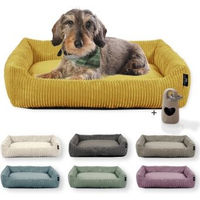 Produktbild von Rohrschneider Hundebett aus Cord für kleine und mittlere Hunde in Gelb waschbar Größe S