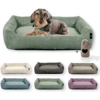 Produktbild von Rohrschneider Hundebett aus Cord für kleine und mittlere Hunde in Grün waschbar