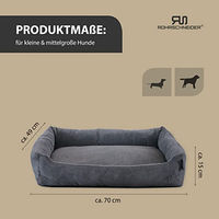 Produktbild von Rohrschneider Hundebett aus Cord in Anthrazit für kleine und mittelgroße Hunde waschbar 70x50 cm